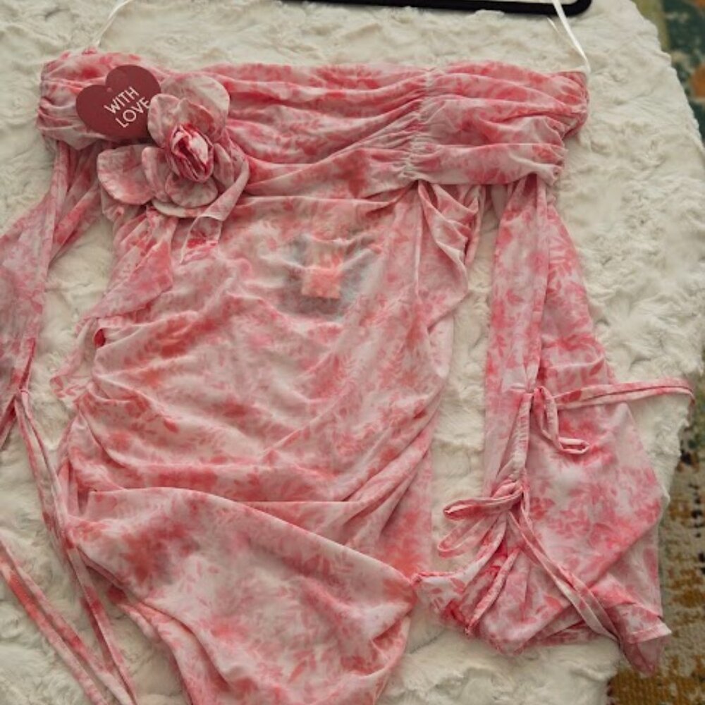 Forever That Girl Sheer Floral Off the Shoulder Blouse